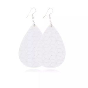 Faux Leather Lightweight Leaf Earrings